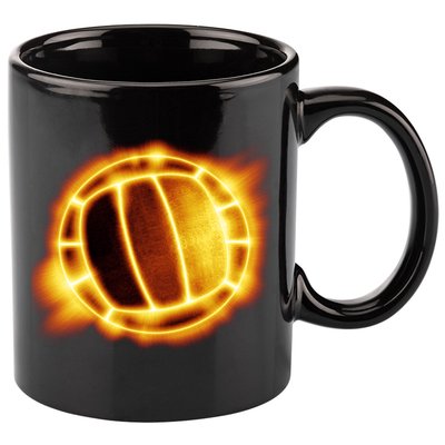 Volleyball Fire Glow 11oz C Handle Ceramic Mug