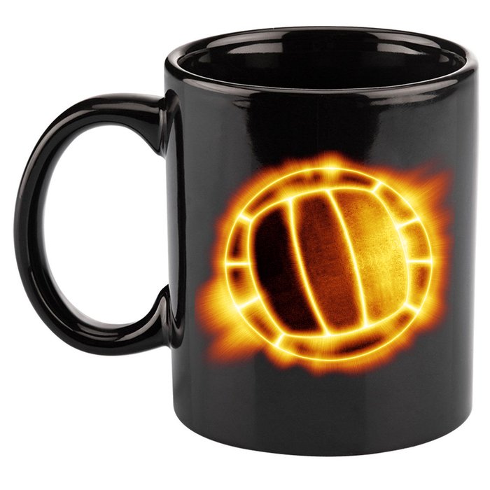 Volleyball Fire Glow 11oz C Handle Ceramic Mug