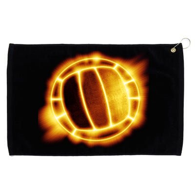 Volleyball Fire Glow Grommeted Golf Towel