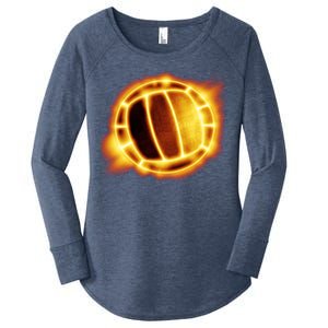 Volleyball Fire Glow Women's Perfect Tri Tunic Long Sleeve Shirt