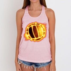 Volleyball Fire Glow Women's Knotted Racerback Tank