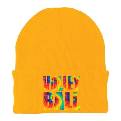 Volleyball Retro Tie Dye Knit Cap Winter Beanie