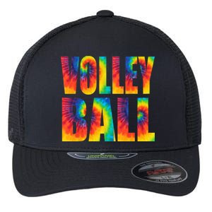 Volleyball Retro Tie Dye Flexfit Unipanel Trucker Cap