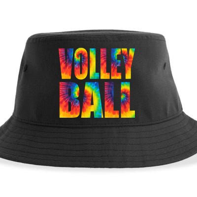 Volleyball Retro Tie Dye Sustainable Bucket Hat