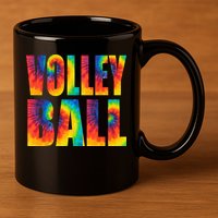 Volleyball Retro Tie Dye 11oz C Handle Ceramic Mug