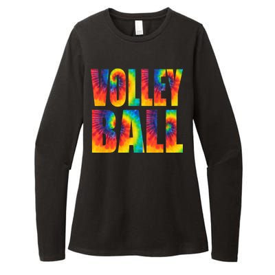 Volleyball Retro Tie Dye Womens CVC Long Sleeve Shirt