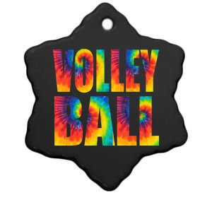 Volleyball Retro Tie Dye Ceramic Star Ornament