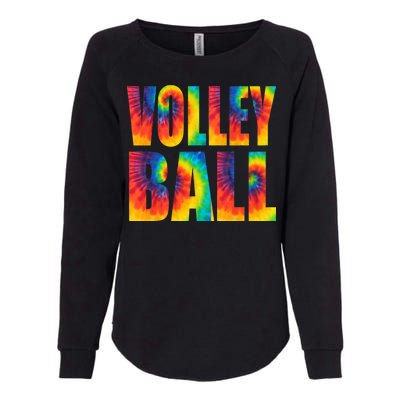 Volleyball Retro Tie Dye Womens California Wash Sweatshirt