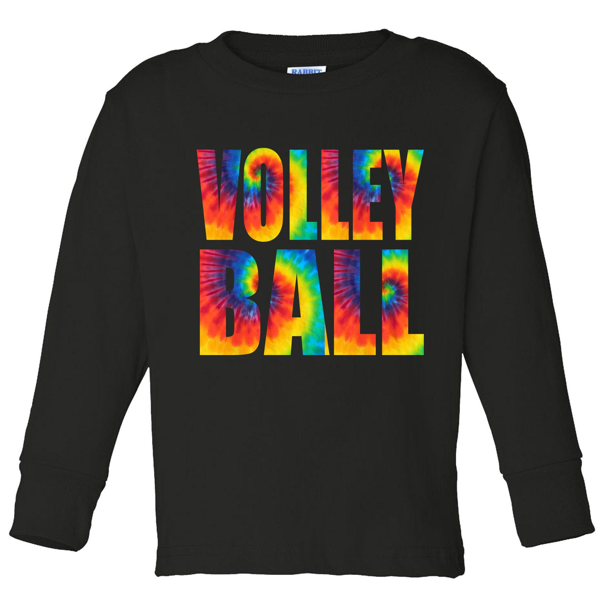 Volleyball Retro Tie Dye Toddler Long Sleeve Shirt
