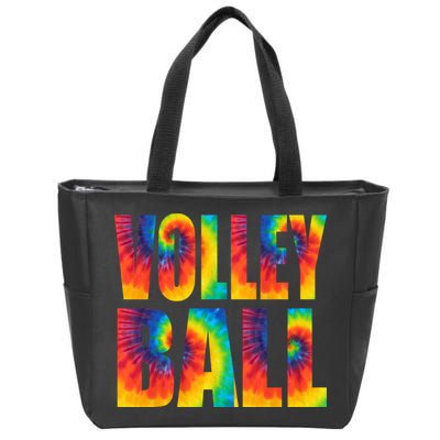Volleyball Retro Tie Dye Zip Tote Bag
