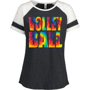 Volleyball Retro Tie Dye Enza Ladies Jersey Colorblock Tee