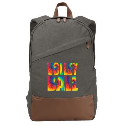 Volleyball Retro Tie Dye Cotton Canvas Backpack