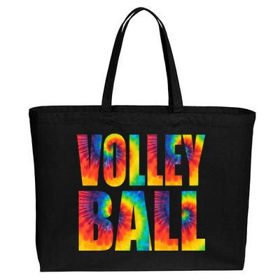 Volleyball Retro Tie Dye Cotton Canvas Jumbo Tote