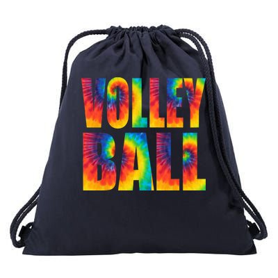 Volleyball Retro Tie Dye Drawstring Bag