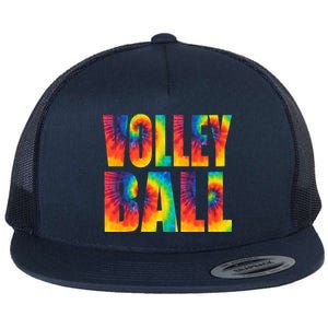 Volleyball Retro Tie Dye Flat Bill Trucker Hat