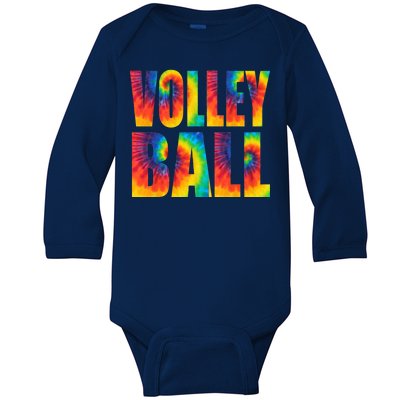 Volleyball Retro Tie Dye Baby Long Sleeve Bodysuit