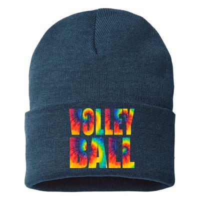 Volleyball Retro Tie Dye Sustainable Knit Beanie