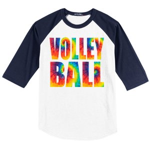 Volleyball Retro Tie Dye Baseball Sleeve Shirt