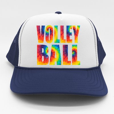 Volleyball Retro Tie Dye Trucker Hat