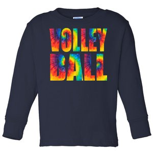 Volleyball Retro Tie Dye Toddler Long Sleeve Shirt