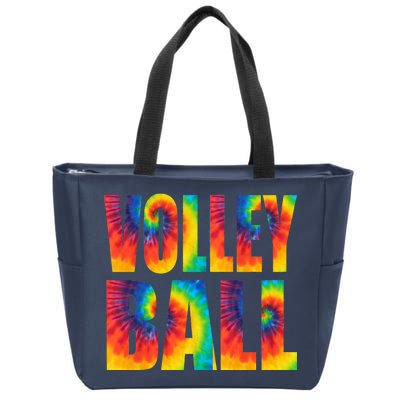 Volleyball Retro Tie Dye Zip Tote Bag