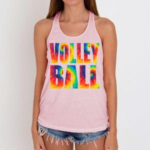 Volleyball Retro Tie Dye Women's Knotted Racerback Tank