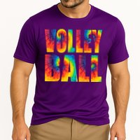 Volleyball Retro Tie Dye Cooling Performance Crew T-Shirt