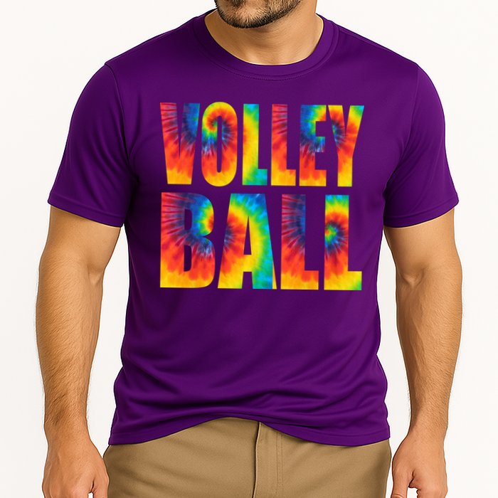 Volleyball Retro Tie Dye Cooling Performance Crew T-Shirt