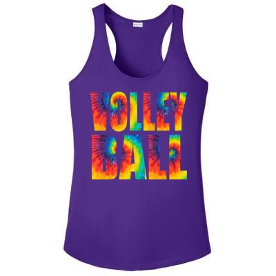 Volleyball Retro Tie Dye Ladies PosiCharge Competitor Racerback Tank