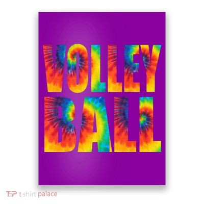 Volleyball Retro Tie Dye Poster