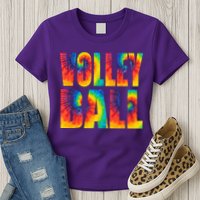 Volleyball Retro Tie Dye Womens T-Shirt