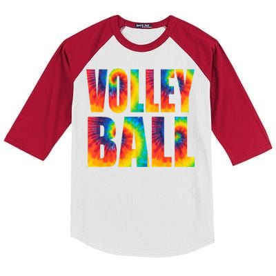 Volleyball Retro Tie Dye Kids Colorblock Raglan Jersey