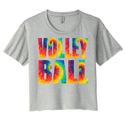 Volleyball Retro Tie Dye Women's Crop Top Tee