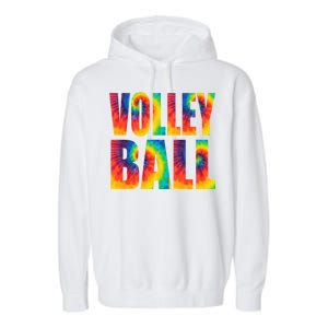 Volleyball Retro Tie Dye Garment-Dyed Fleece Hoodie