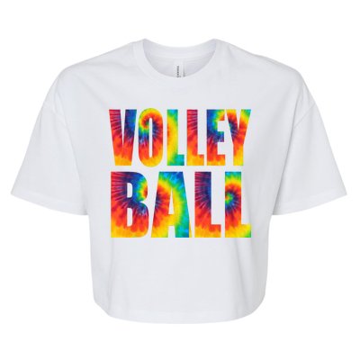 Volleyball Retro Tie Dye Bella+Canvas Jersey Crop Tee