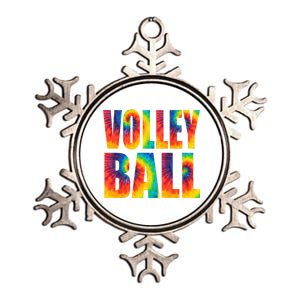 Volleyball Retro Tie Dye Metallic Star Ornament