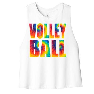 Volleyball Retro Tie Dye Women's Racerback Cropped Tank