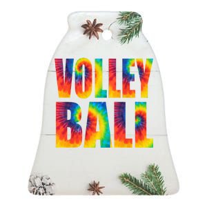 Volleyball Retro Tie Dye Ceramic Bell Ornament