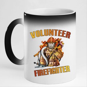 Volunteer Firefighter 11oz Black Color Changing Mug