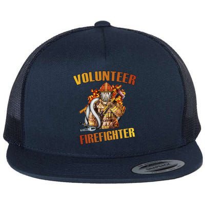 Volunteer Firefighter Flat Bill Trucker Hat