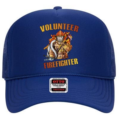 Volunteer Firefighter High Crown Mesh Back Trucker Hat