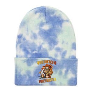 Volunteer Firefighter Tie Dye 12in Knit Beanie