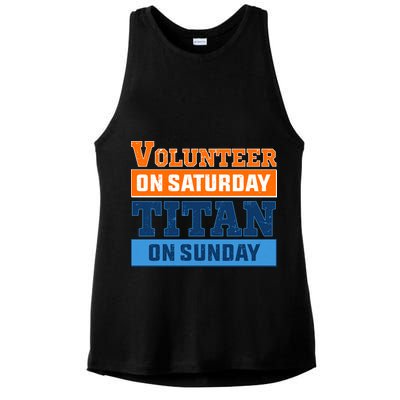 Volunteer On Saturday Titan On Sunday Ladies PosiCharge Tri-Blend Wicking Tank