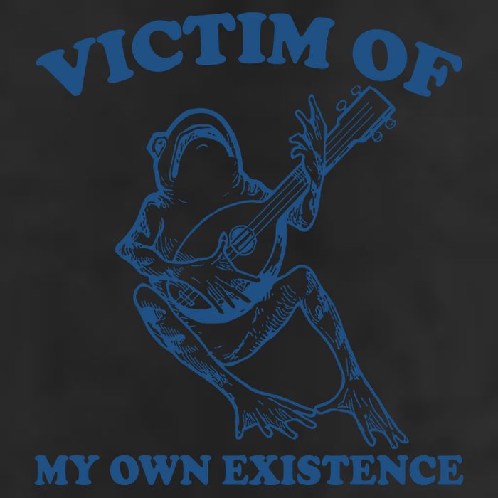 Victim Of My Own Existence Funny Meme Gag 7 Panel Mesh Trucker Snapback Hat