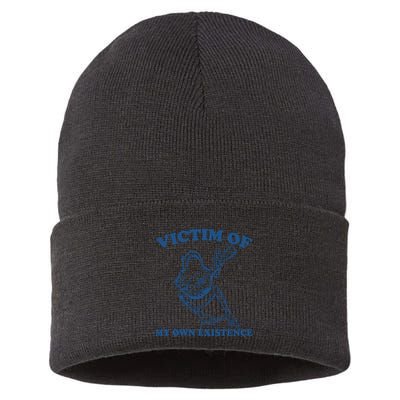 Victim Of My Own Existence Funny Meme Gag Sustainable Knit Beanie