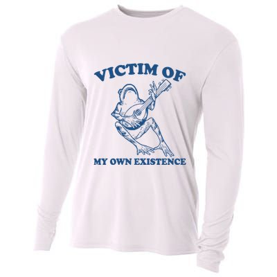 Victim Of My Own Existence Funny Meme Gag Cooling Performance Long Sleeve Crew
