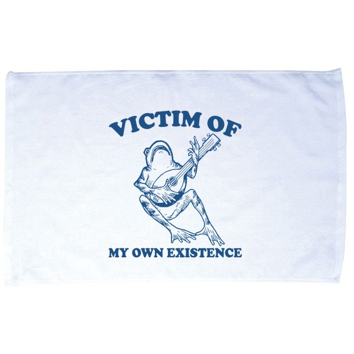 Victim Of My Own Existence Funny Meme Gag Microfiber Hand Towel