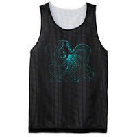 Vintage Octopus Marine Biologist Design Green Sea Life Mesh Reversible Basketball Jersey Tank