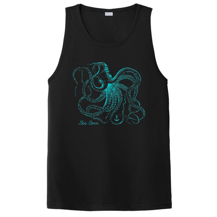 Vintage Octopus Marine Biologist Design Green Sea Life PosiCharge Competitor Tank