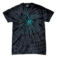 Vintage Octopus Marine Biologist Design Green Sea Life Tie-Dye T-Shirt